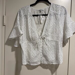 Madewell White Eyelet Blouse